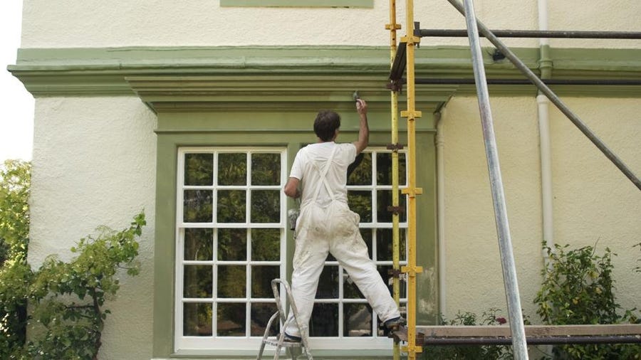 safety is important when painting exteriors