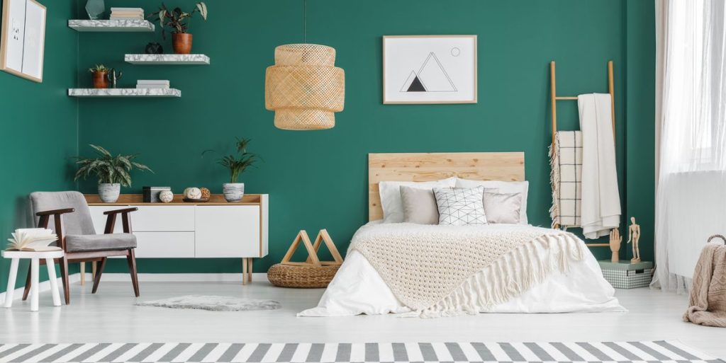 Blue-Green bedroom walls