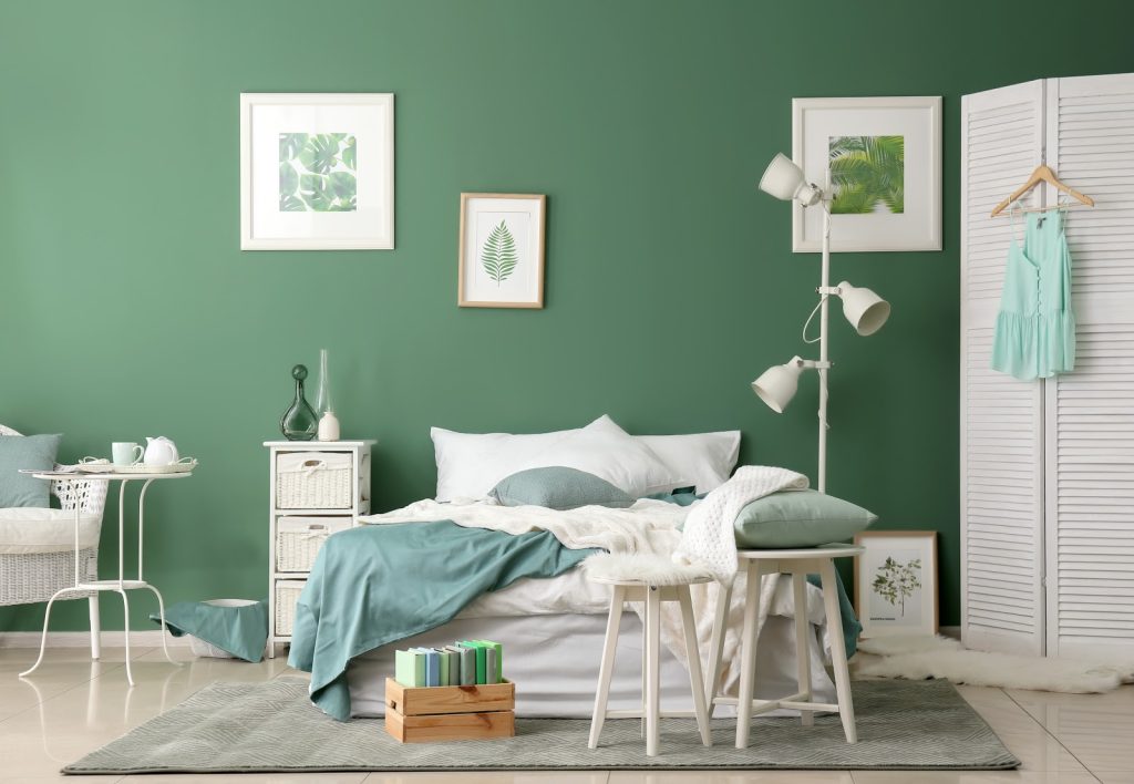 Calming Green Paint Color for Bedroom