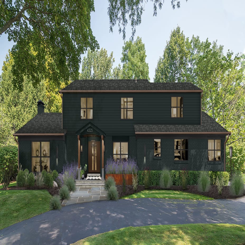 Dark Charcoal Green Home Exterior Colour