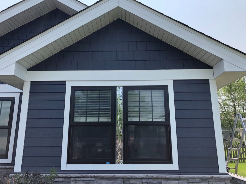 Navy Blue Exterior House Colours With Black Windows