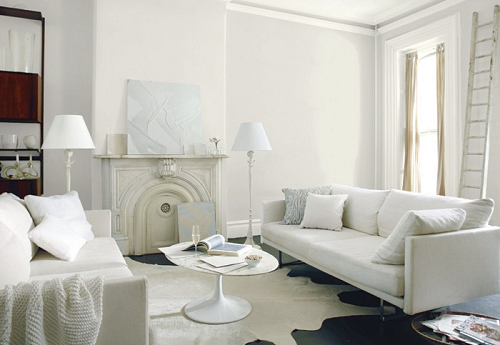 Classic Whites and Grays Paint Colours for Living Rooms